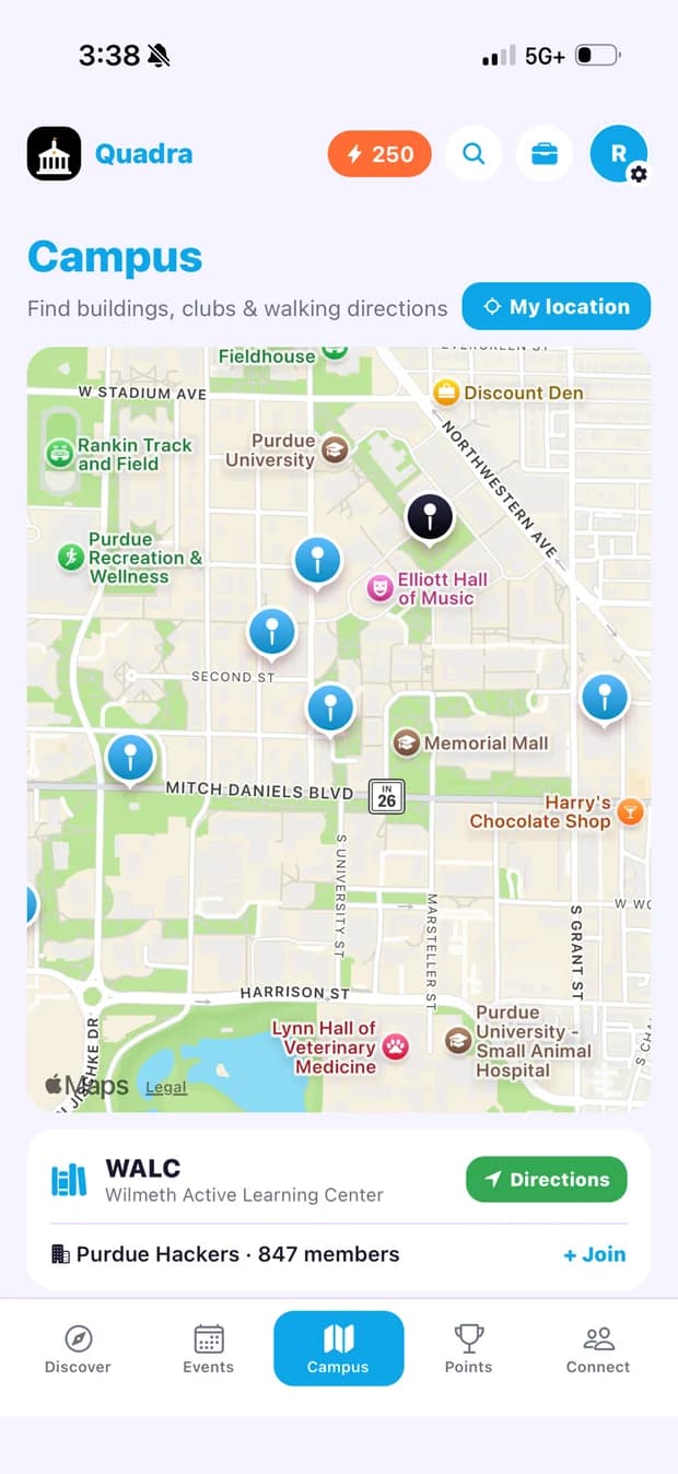 Quadra: Campus map